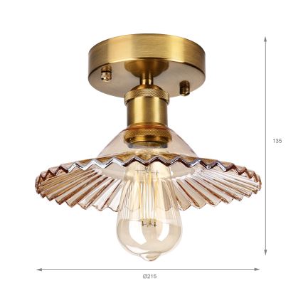Plafondlampa TRISH 1xE27/15W/230V guld/rökbeige