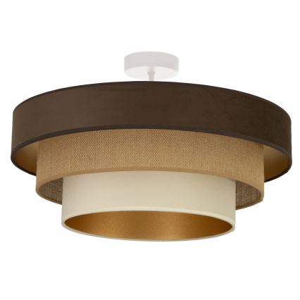 Plafondlampa WENTA 1xE27/60W/230V, diameter 50 cm, brun/jute/beige