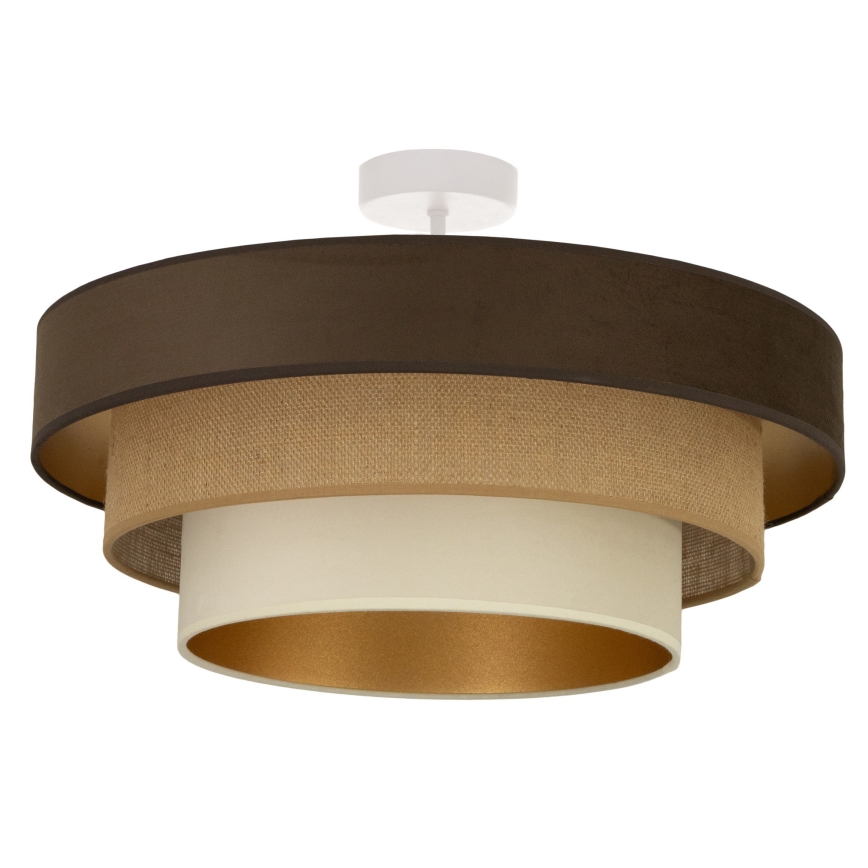 Plafondlampa WENTA 1xE27/60W/230V, diameter 50 cm, brun/jute/beige