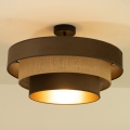 Plafondlampa WENTA 1xE27/60W/230V Ø 50 cm brun/jute