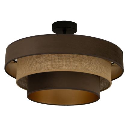 Plafondlampa WENTA 1xE27/60W/230V Ø 50 cm brun/jute