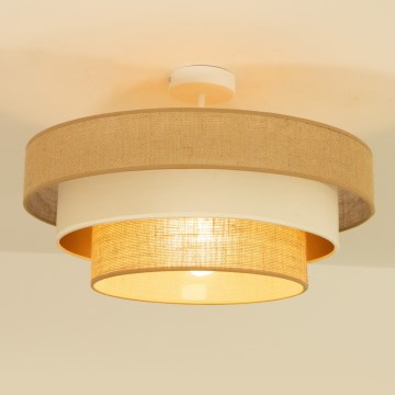 Plafondlampa WENTA 1xE27/60W/230V Ø 50 cm jute/beige