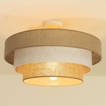 Plafondlampa WENTA 1xE27/60W/230V Ø 50 cm jute/krämvit