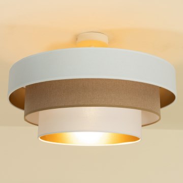 Plafondlampa WENTA 1xE27/60W/230V Ø 50 cm vit/brun