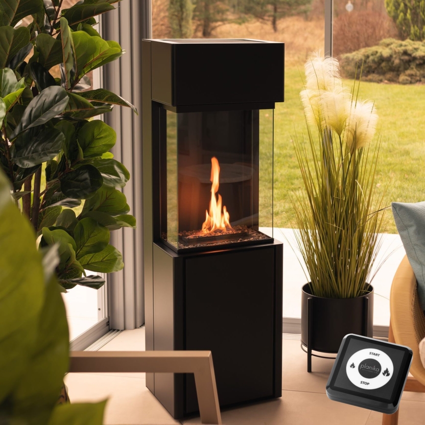 Planika - BIO-eldstad med fjärrkontroll 126,2x40 cm 3,5kW/230V svart