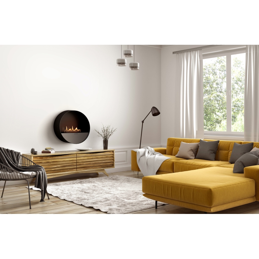 Planika - BIO-eldstad med fjärrkontroll 72,6x65 cm 2,5kW/230V svart