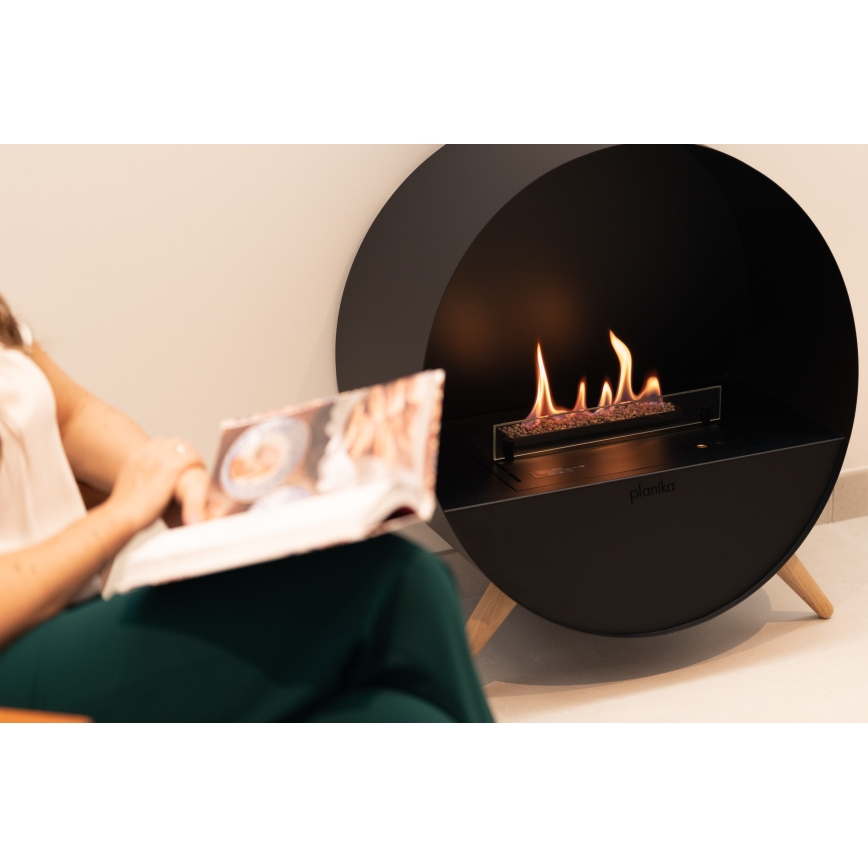 Planika - BIO-eldstad med fjärrkontroll 72,6x65 cm 2,5kW/230V svart