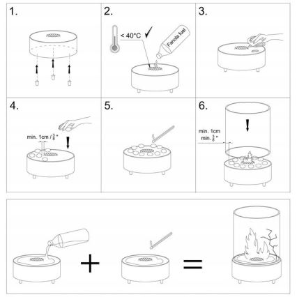 Planika - BIO-eldstad 36,3x25,1 cm 2,5 kW svart
