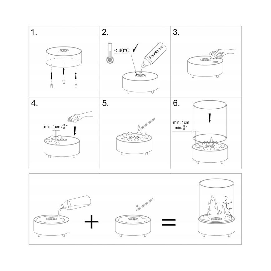 Planika - BIO-eldstad 36,3x25,1 cm 2,5 kW svart