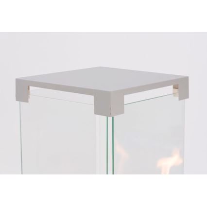 Planika - Utomhus gaskamin 142x36 cm 8kW 1xAAA grå + skyddsöverdrag