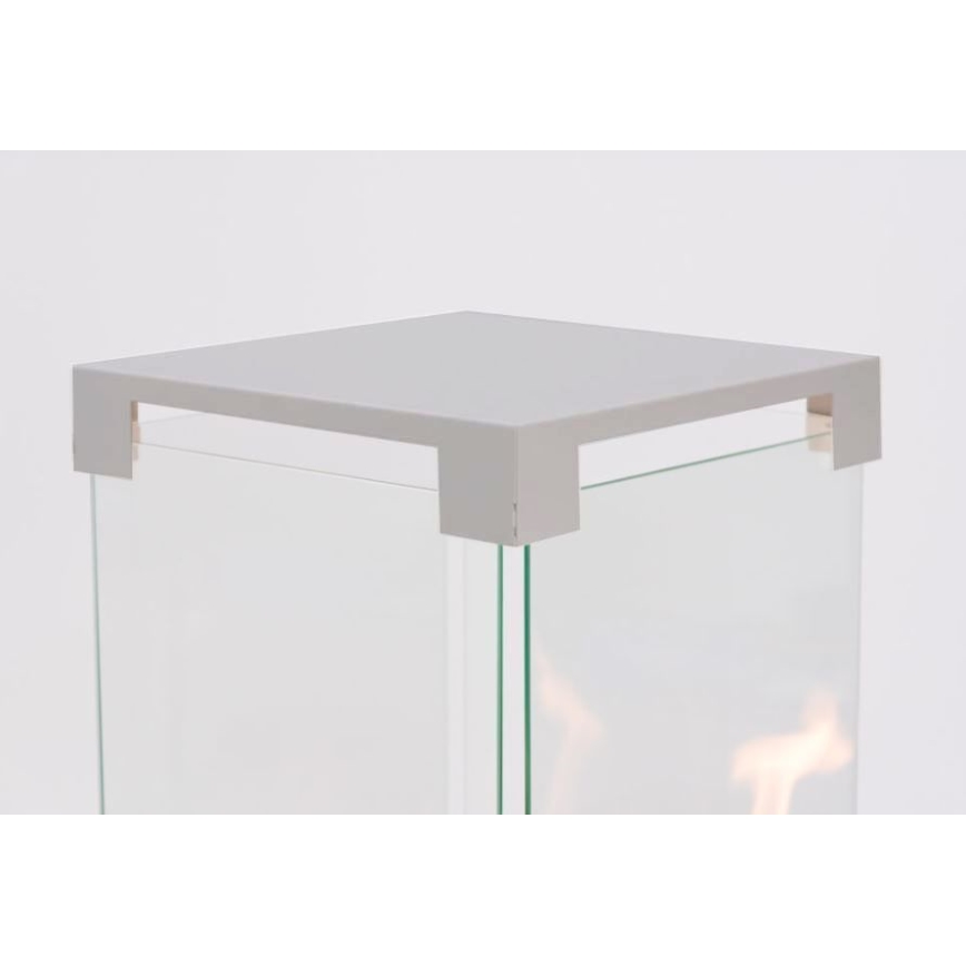 Planika - Utomhus gaskamin 142x36 cm 8kW 1xAAA grå + skyddsöverdrag