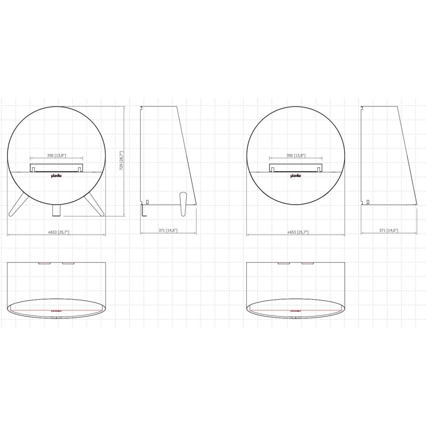 Planika - Vattenångskamin med fjärrkontroll 72,9x65,3 cm 125W/230V svart