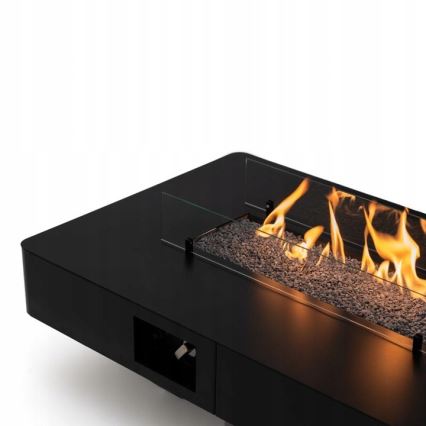 Planika - Utomhus gaseldstad 46x106 cm 10kW svart + skyddshölje