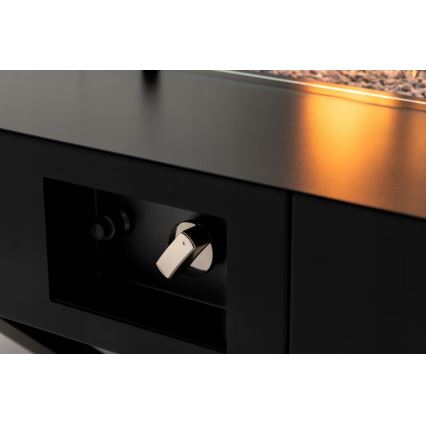 Planika - Utomhus gaseldstad 46x106 cm 10kW svart + skyddshölje