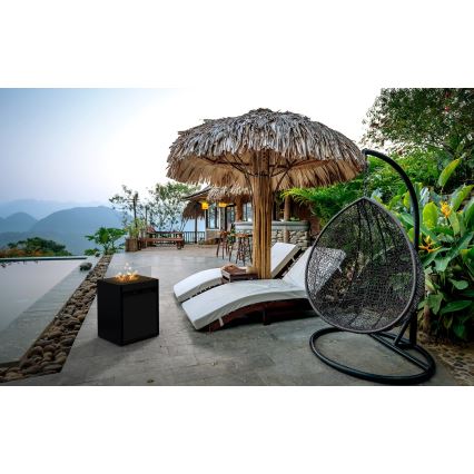 Planika - Utomhus gaseldstad 79,7x48 cm 10kW 1xAAA svart + skyddshölje