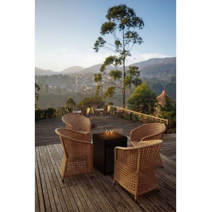 Planika - Utomhus gaseldstad 79,7x48 cm 10kW 1xAAA svart + skyddshölje