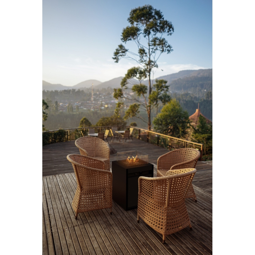 Planika - Utomhus gaseldstad 79,7x48 cm 10kW 1xAAA svart + skyddshölje