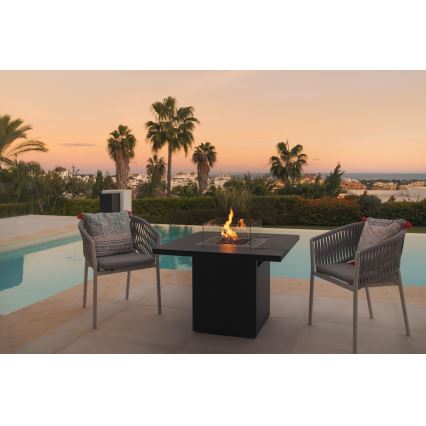 Planika - Utomhus gaseldstad 79,7x90 cm 10kW 1xAAA svart + skyddshölje