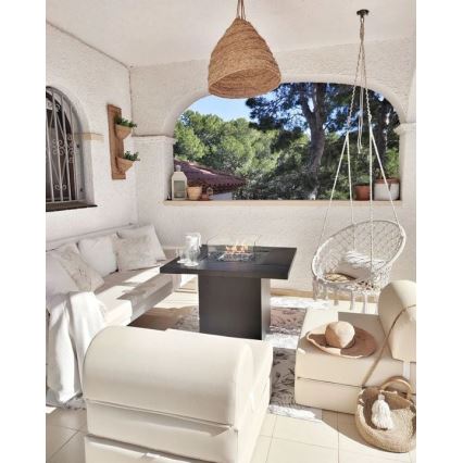 Planika - Utomhus gaseldstad 79,7x90 cm 10kW 1xAAA svart + skyddshölje