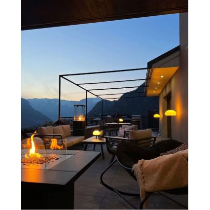 Planika - Utomhus gaseldstad 79,7x90 cm 10kW 1xAAA svart + skyddshölje