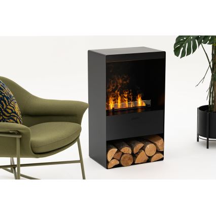 Planika - Vattenångskamin med fjärrkontroll 83x48 cm 125W/230V svart