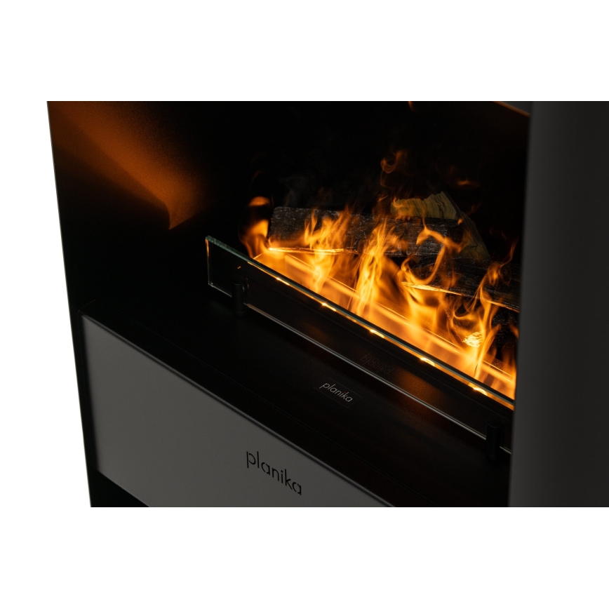 Planika - Vattenångskamin med fjärrkontroll 83x48 cm 125W/230V svart