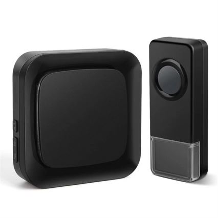 Plugin trådlös dörrklocka 230V/1xA23 IP55 svart