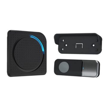 Plugin trådlös dörrklocka 230V/1xCR2032 IP56 svart