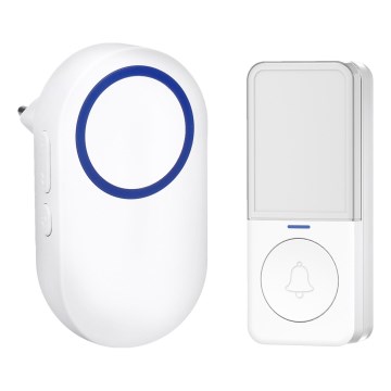 Plugin trådlös dörrklocka 230V/1xCR2032 IP56 vit