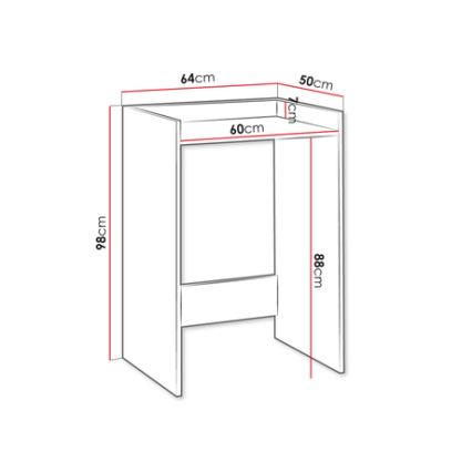 Tvättmaskinsskåp POLA 98x64 cm vitt