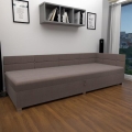 Polstrad dagbädd med vändbar gavel och förvaringsutrymme AMSTERDAM 90x200 cm beige