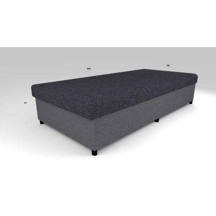 Polstrad säng med förvaring CORY 80x200 grå