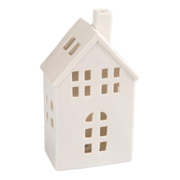 Porcelain ljus house 19,4 cm vit