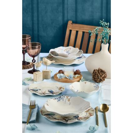 Porslinservis, 24 delar — färgglad