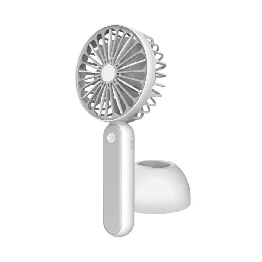 Portabel fläkt 1200 mA/3,7V USB grå/vit