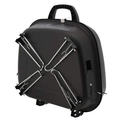 Portabel kolgrill med galler svart