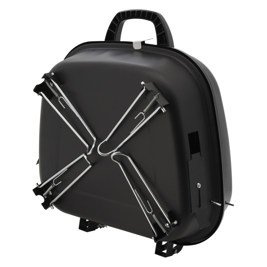 Portabel kolgrill med galler svart