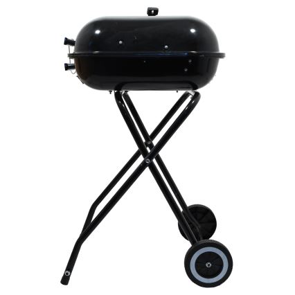 Portabel kolgrill med galler svart