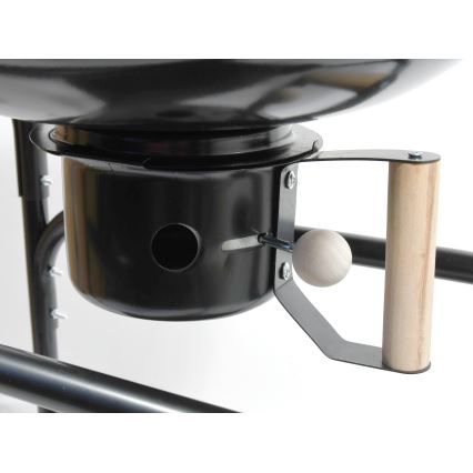 Portabel kolgrill svart/trä