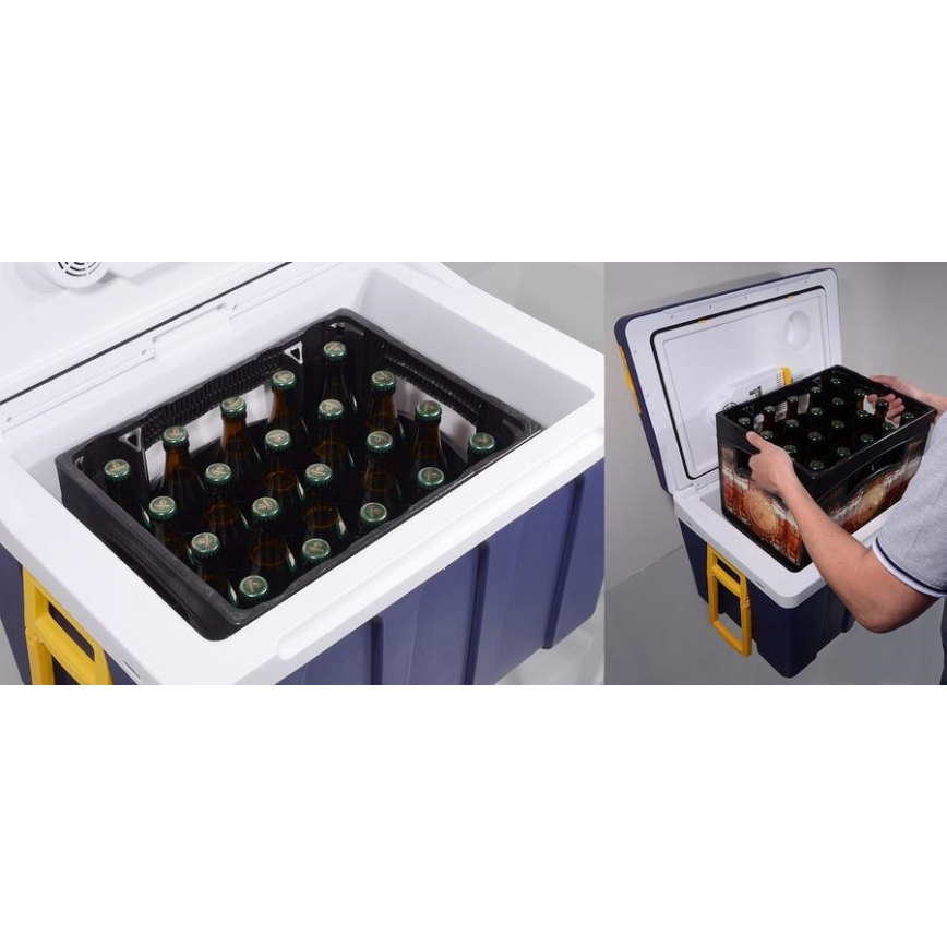 Portabel kylbox på hjul 60W/230/12V, 50 l, blå/gul