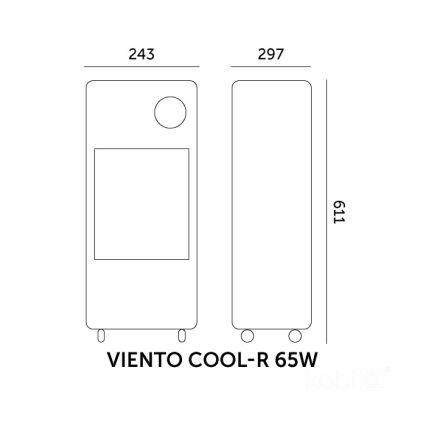 Portabel luftkylare VIENTO COOL-R 65W/230V svart + fjärrkontroll