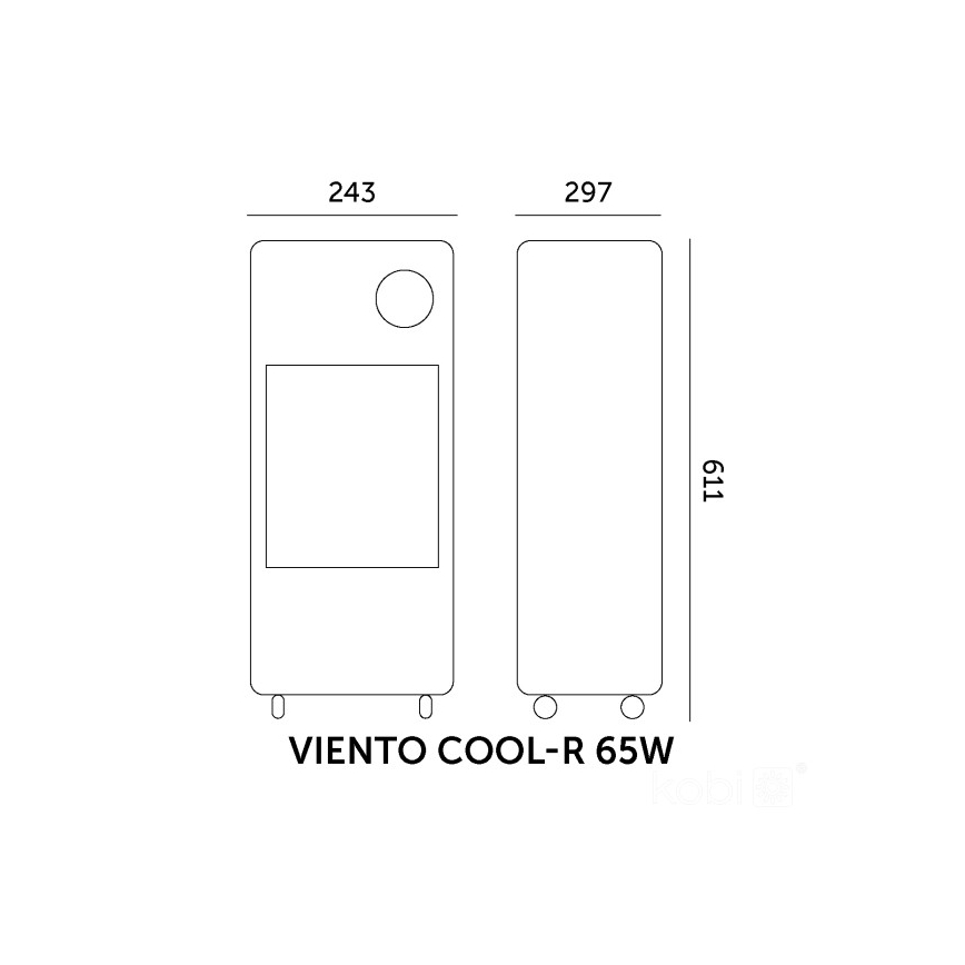 Portabel luftkylare VIENTO COOL-R 65W/230V svart + fjärrkontroll