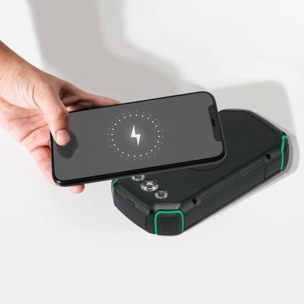 Solcellsladdare Power Bank med ficklampa Power Delivery 30000mAh/20W/5V svart