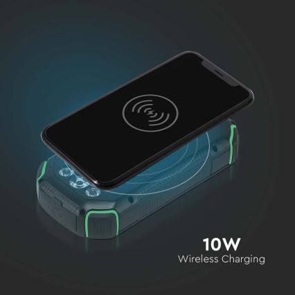 Solcellsladdare Power Bank med ficklampa Power Delivery 30000mAh/20W/5V svart