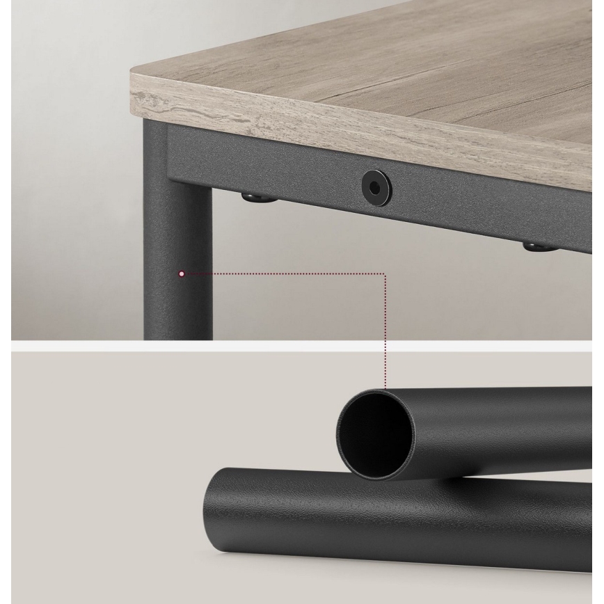 Praktiskt sidobord med inbyggt eluttag och USB-portar ROD brun/svart