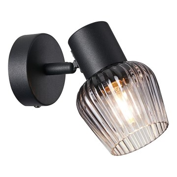 Prezent 14100 - Väggspotlight OASIS 1xE27/60W/230V svart/rökig