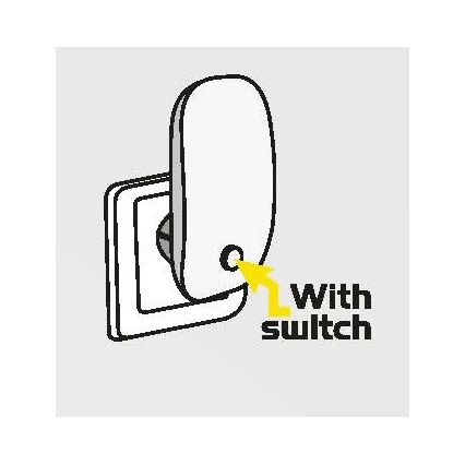 Prezent 1620 - LED-lampa för vägguttag 2xLED/0,3W/230V med strömbrytare