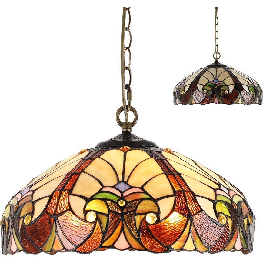 Prezent 1700 - Taklampa med kedja TIFFANY XX 2xE27/60W/230V