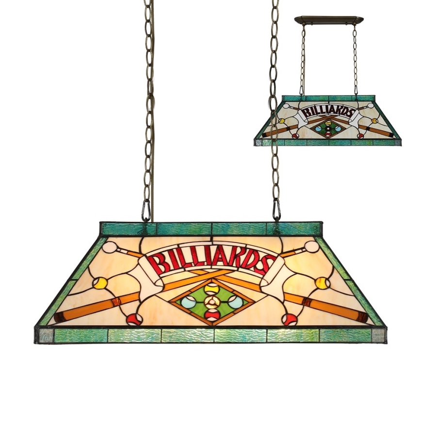 Prezent 1715 - Taklampa med kedja TIFFANY BILLIARD 3xE27/60W/230V