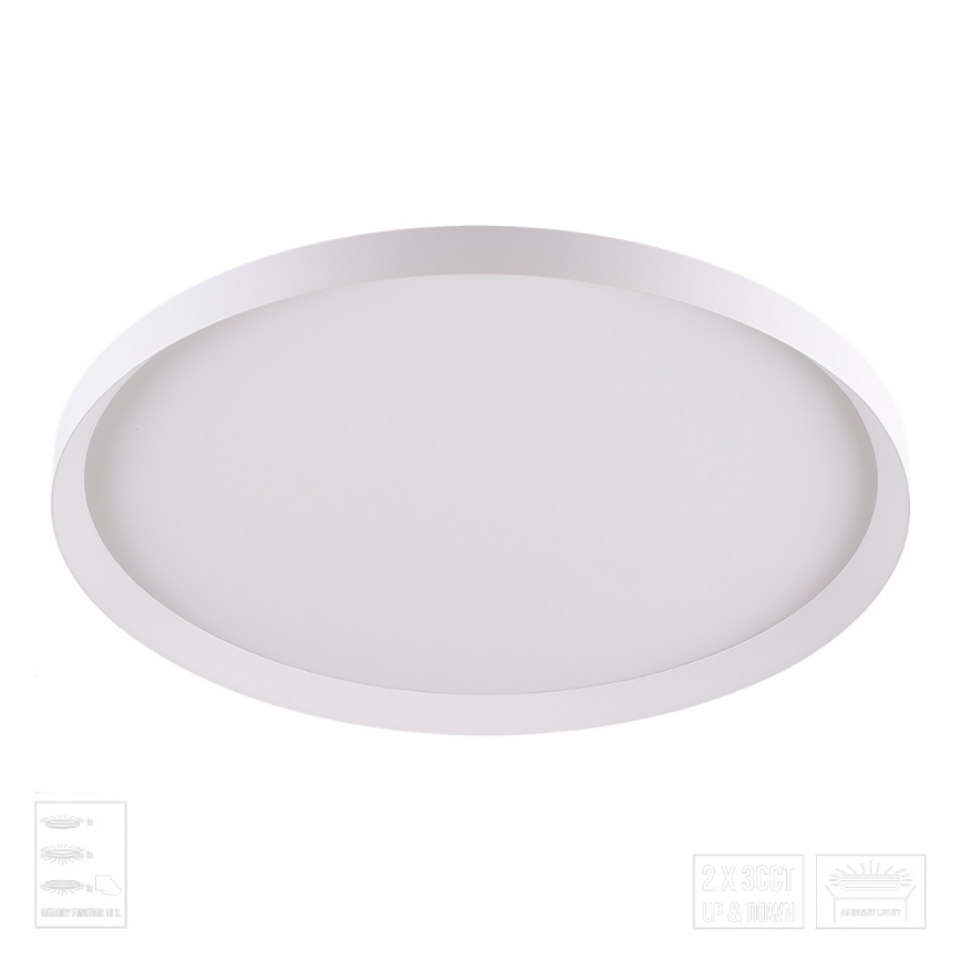 Prezent 17310 - LED-taklampa ADRA, LED/42W/230V + LED/13W, 3000/4000/6000K, Ø 48,5 cm, vit